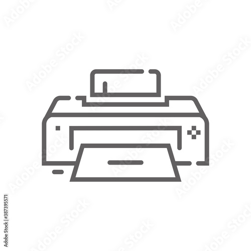 Printer icon. Outline illustration of printer vector icon for web. Web symbol for websites and mobile app. Trendy design. Vector illustration.