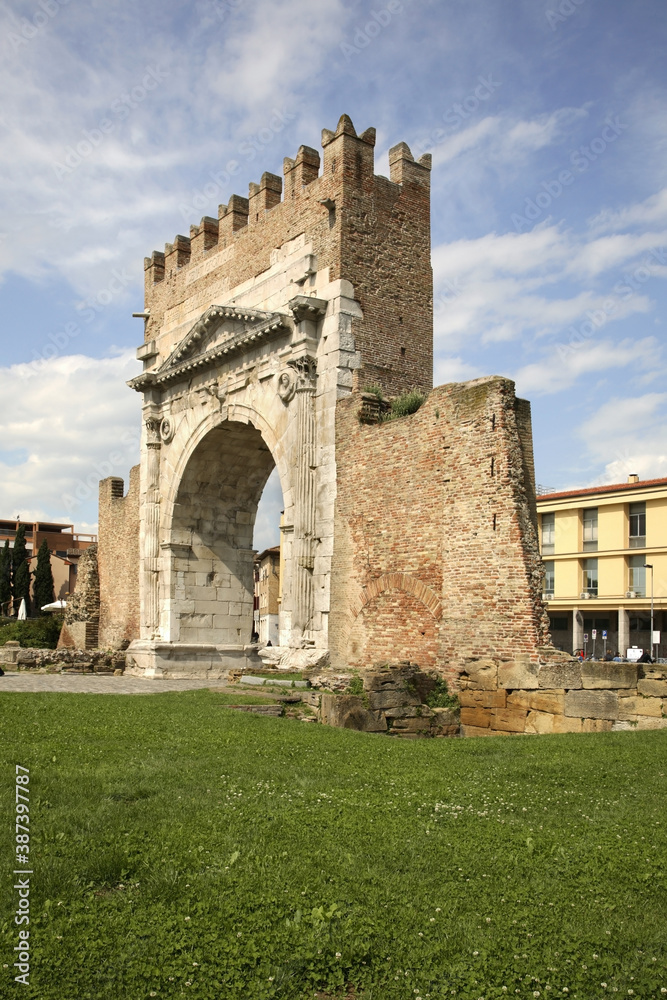 Fototapeta premium Arch of Augustus in Rimini. Emilia-Romagna region. Italy