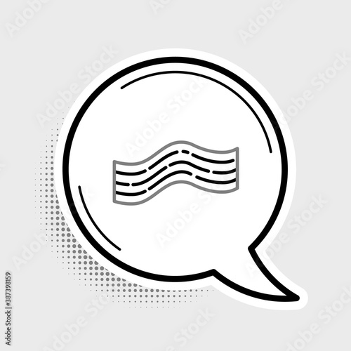 Line Bacon stripe icon isolated on grey background. Colorful outline concept. Vector.