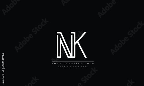 NK, KN, N, K Letter Logo Design with Creative Modern Trendy Typography	