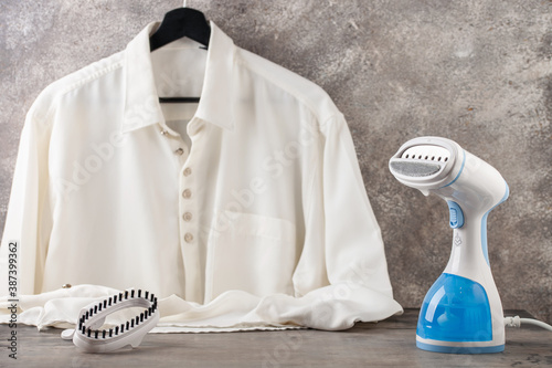 Portable home and travel garment steamer for clothes. Housework