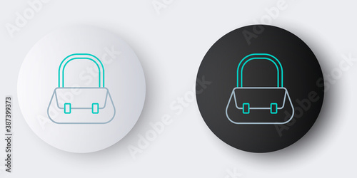 Line Handbag icon isolated on grey background. Female handbag sign. Glamour casual baggage symbol. Colorful outline concept. Vector.