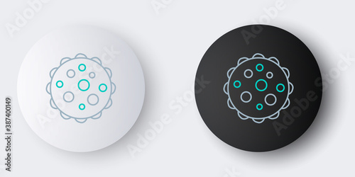 Line Virus icon isolated on grey background. Corona virus 2019-nCoV. Bacteria and germs, cell cancer, microbe, fungi. Colorful outline concept. Vector.