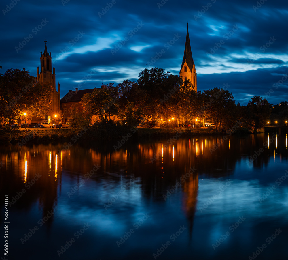 Evening mood at the Neckar river, Rottenburg am Neckar / Germany