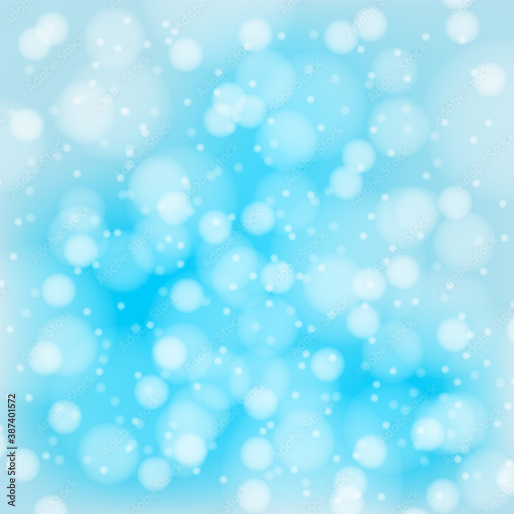 Abstract blue effect bokeh background or texture