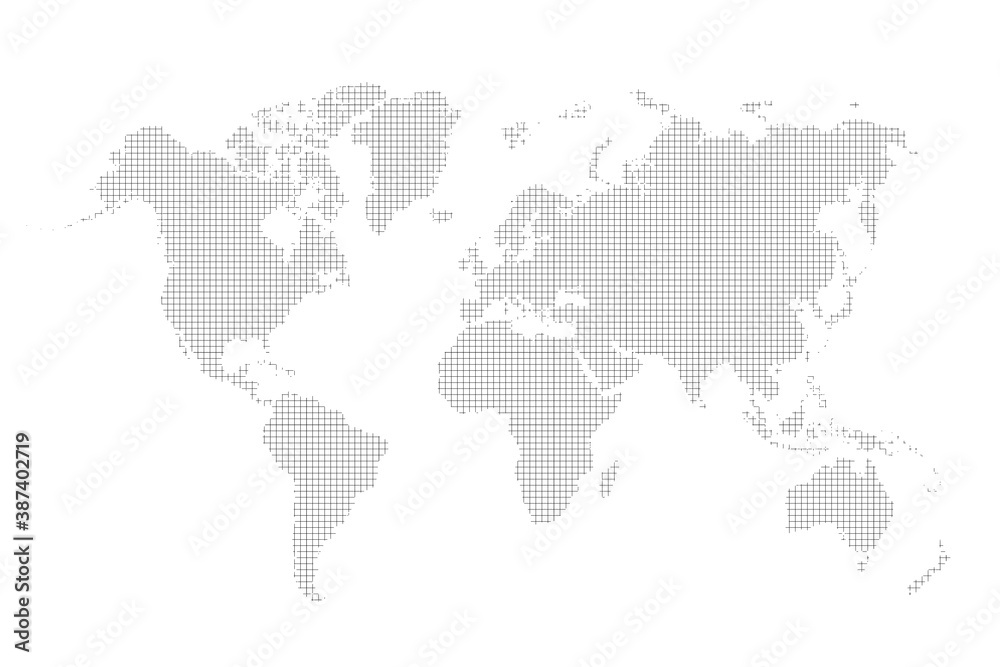 World map. Simple flat global. Worldwide outline  globe. Continents isolated on white background. Silhouette map world. Worldmap for designs travel, business. Worldmap. International continent. Vector