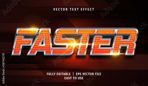 3D Faster Text Effect, Editable Text Style