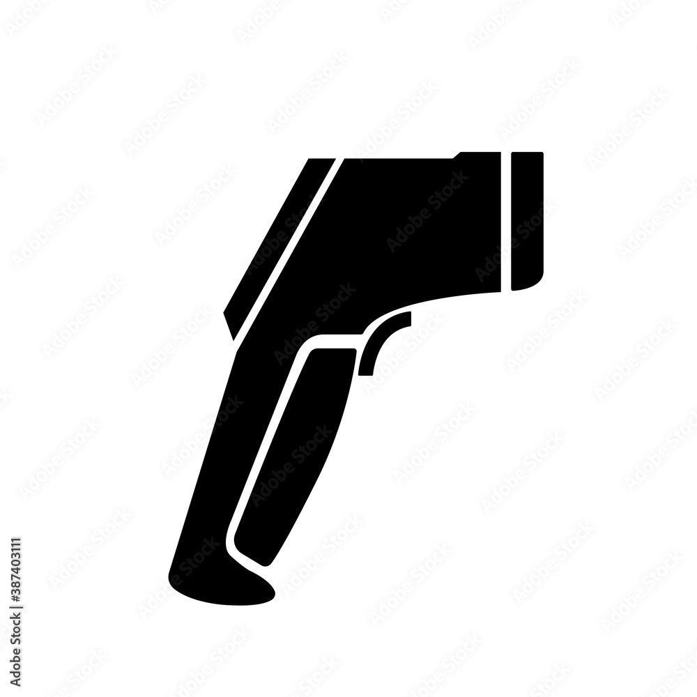 Thermometer Screening Black Icon,Vector Illustration, Isolated On White Background Label. EPS10 Thermometer Screening Black Icon,Vector Illustration, Isolated On White Background Label. EPS10