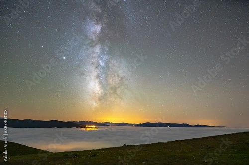 milky way above the clouds