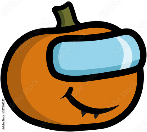 Dynia, wampir, halloween, ikona, komiks