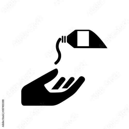 Use Barrier Cream Black Icon,Vector Illustration, Isolated On White Background Label. EPS10