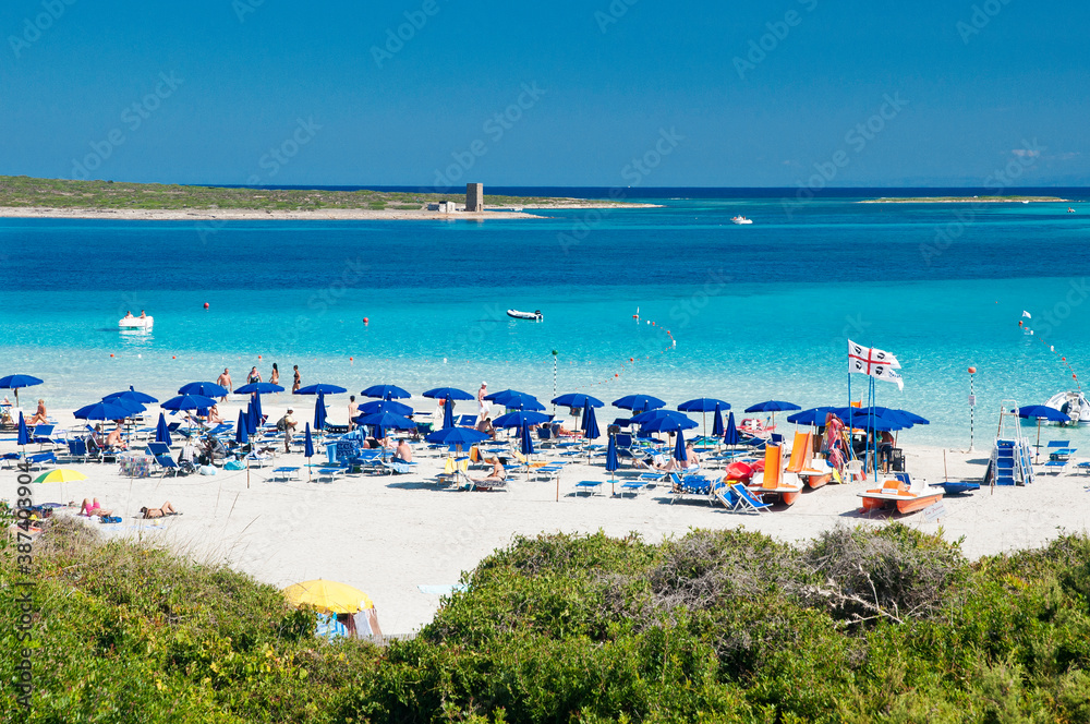 La Pelosa beach in Stintino, Sardinia La Pelosa beach in Stintino, Sardinia