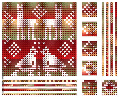 Red Gradient Colors Pattern Elements of Christmas Sweater