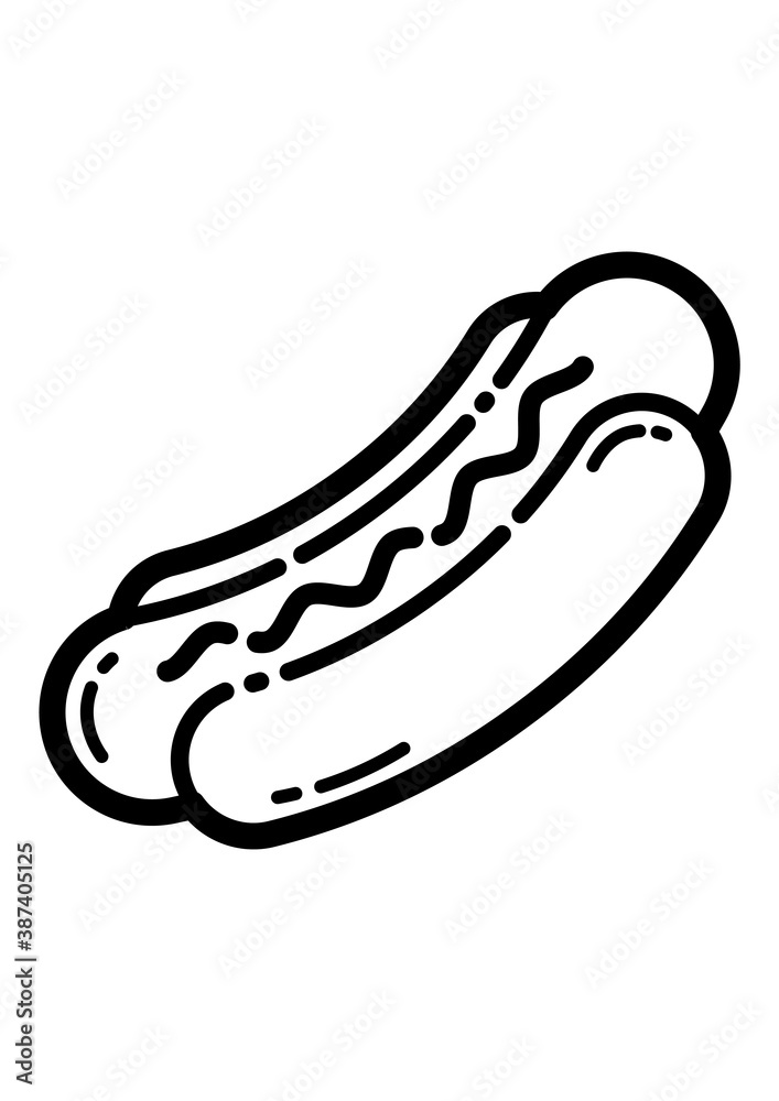 Hotdog Flat Icon Isolated On White Background Hotdog Flat Icon Isolated On White Background