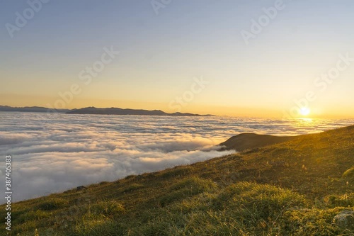 sunset over the cloud sea