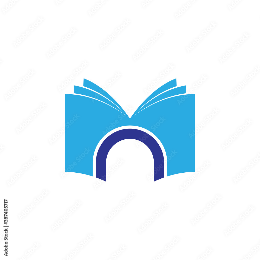 3D Book with door gate logo design vector 3D Book with door gate logo design vector