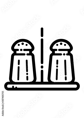 Salt Seasoning Shaker Spice Flat Icon Isolated On White Background