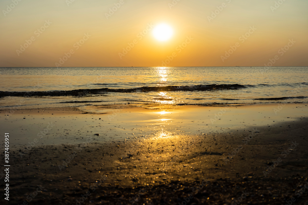 Beautiful landscape with sunset and sea views.