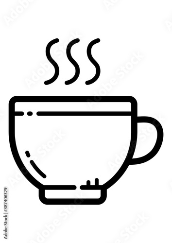 Hot Mug Flat Icon Isolated On White Background