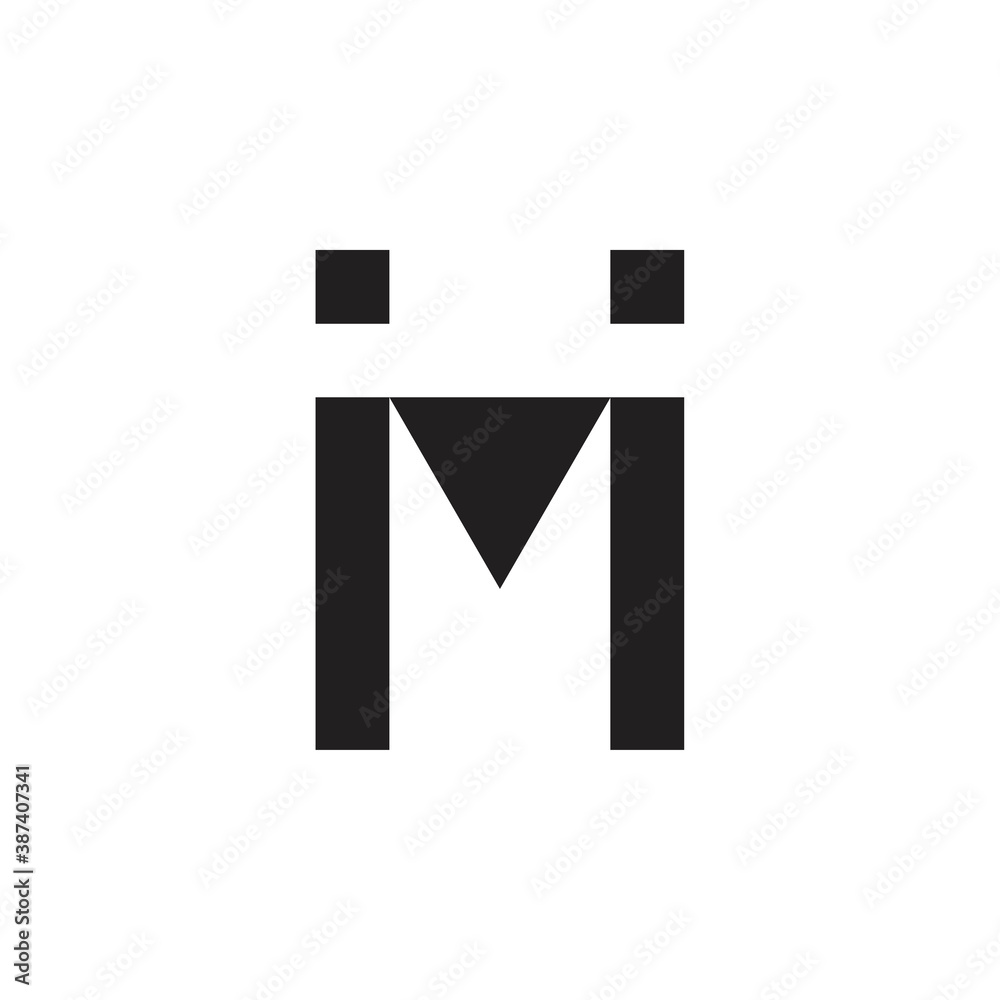 IMI letter logo design vector - obrazy, fototapety, plakaty 