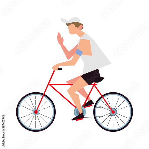 young man riding bike activity sport lifestyle outdoor