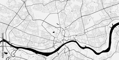 Urban city map of Newcastle upon Tyne. Vector poster. Grayscale street map. photo