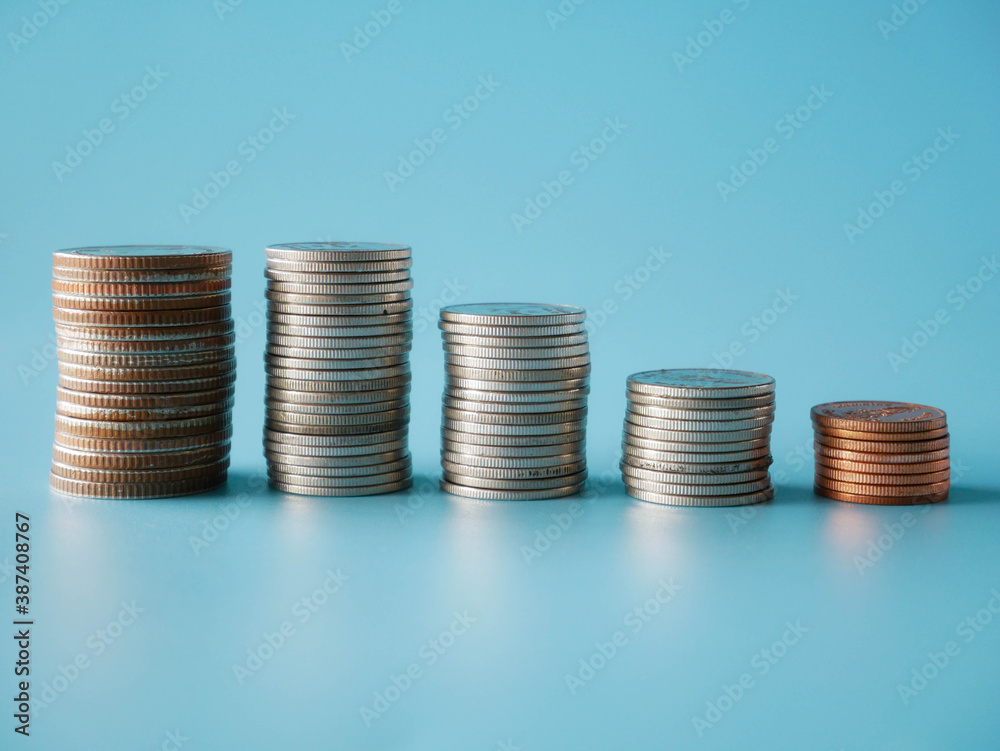 stack coins on wood background, concept save money stack coins on wood background, concept save money