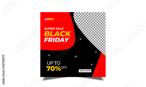 Black Friday super sale offer social media post design template