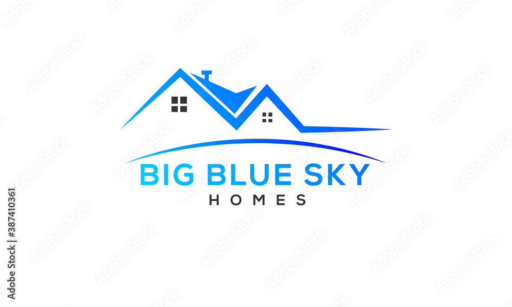 Big Blue Sky Real Estate Logo Design 