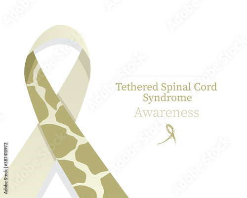 Tethered spinal cord syndrome awareness - giraffe print ribbon