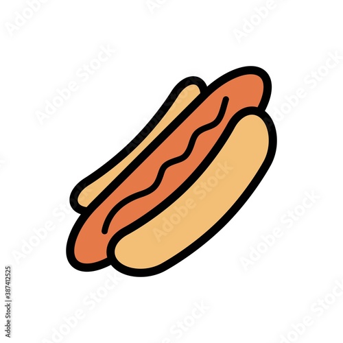 Hot Dog Icon Color Design Vector Template Illustration