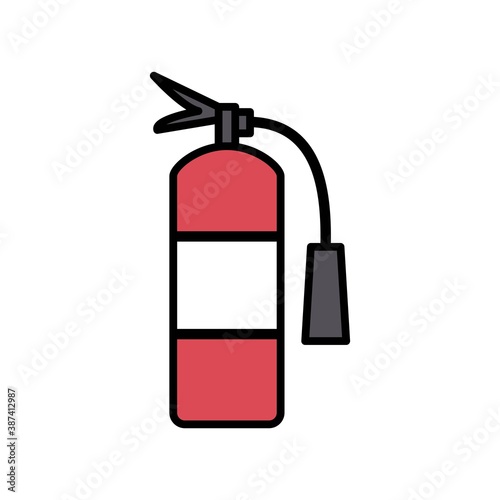 Fire Extinguisher Icon Color Design Vector Template Illustration