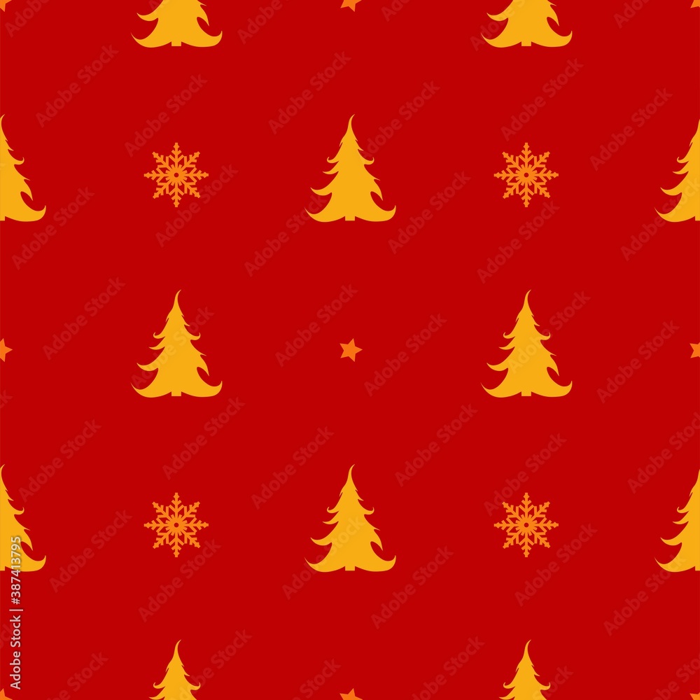 Christmas seamless pattern with colorful tree design. Christmas seamless pattern with colorful tree design.