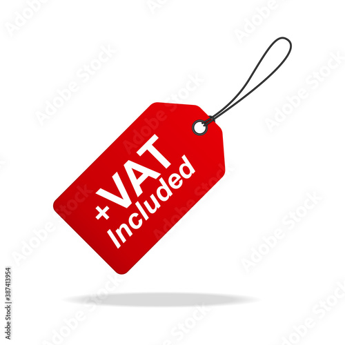 Vat included tag isolated on white background vector illustration.