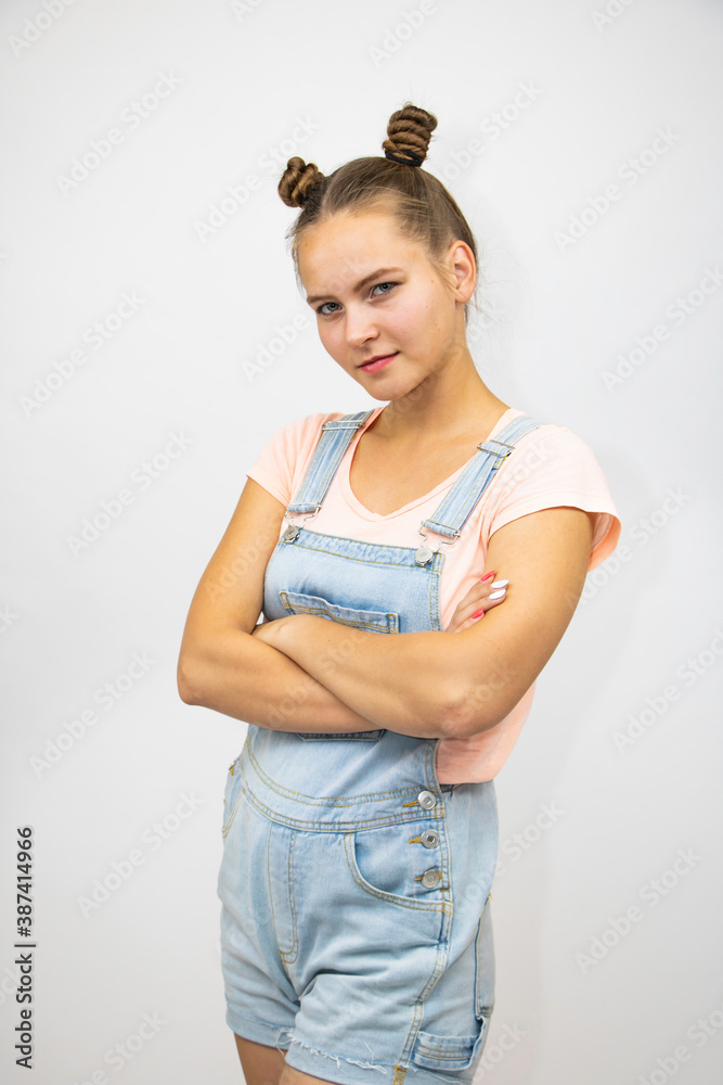 Beautiful girl student happy surprise emotions close up Beautiful girl student happy surprise emotions close up