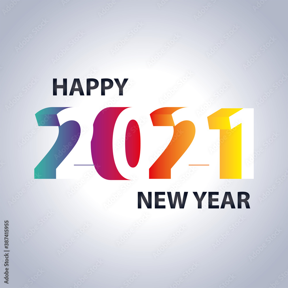 2021 happy new year, greeting card with gradient numbers 2021 happy new year, greeting card with gradient numbers
