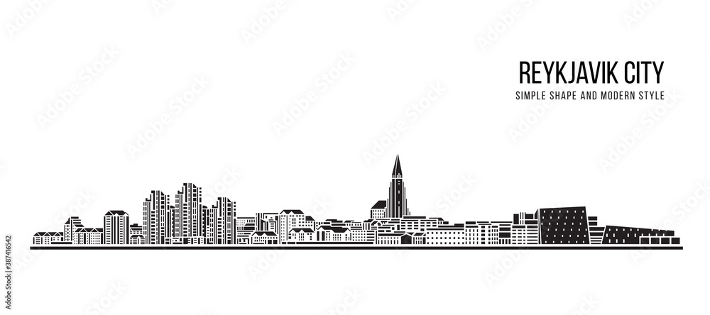 Cityscape Building Abstract shape and modern style art Vector design -  Reykjavik city