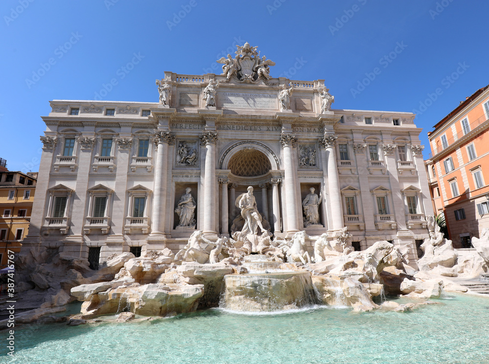 Fountain of Trevi in Rome Italy without people