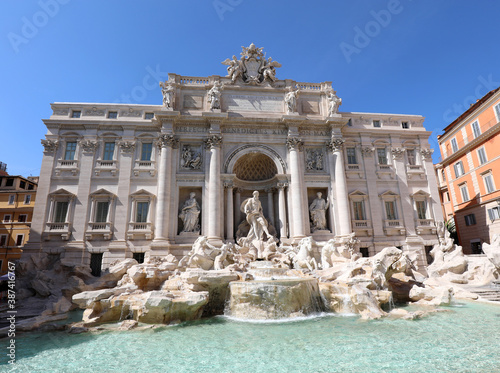 Fountain of Trevi in Rome Italy without people