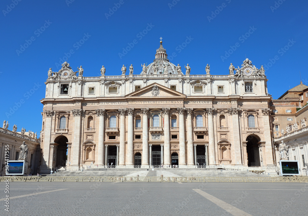 Saint Peter in Vatican City without people during lockdown