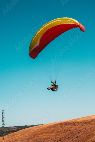 paragliding in the sky photo