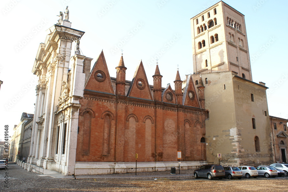Mantua, Italy: a side view of the cathedral of St Peter