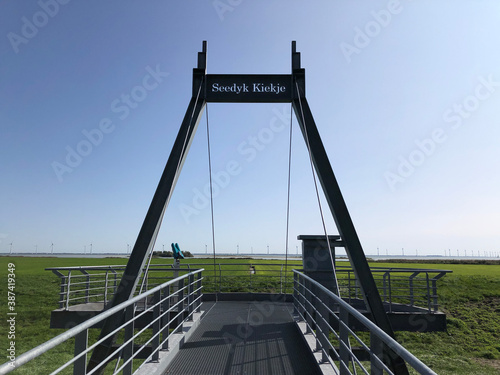 View point at the IJsselmeer lake photo