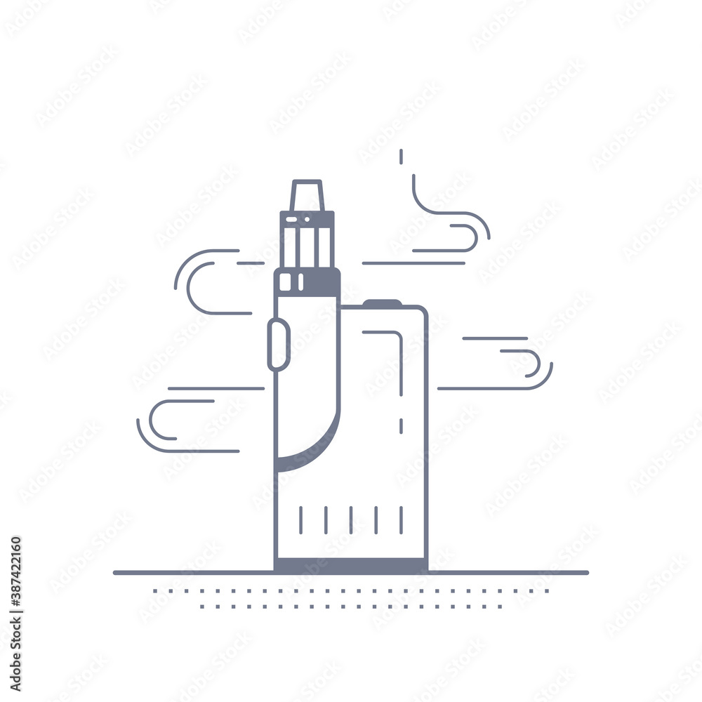 Vaping box device kit and mod on white background Vaping box device kit and mod on white background