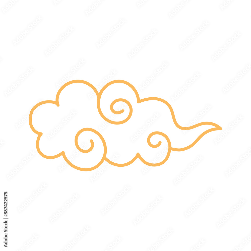 curly cloud oriental element decoration line design