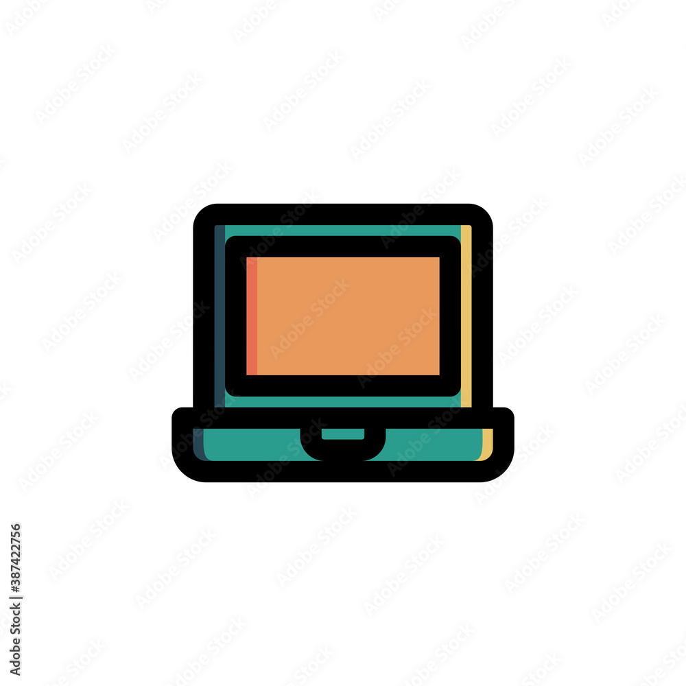 Laptop Icon Filled Outline Business Illustration Logo Vector
