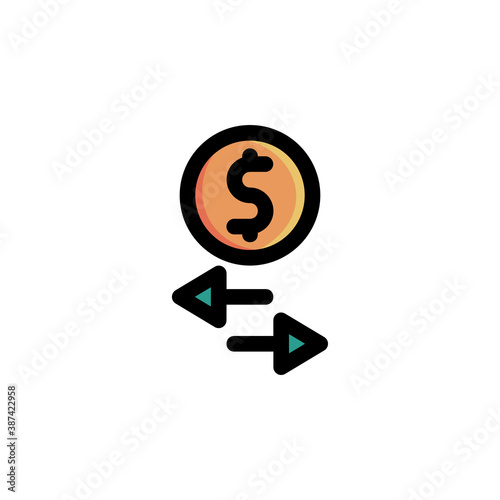 Money Transaction Icon Filled Outline Business Illustration Logo Vector 