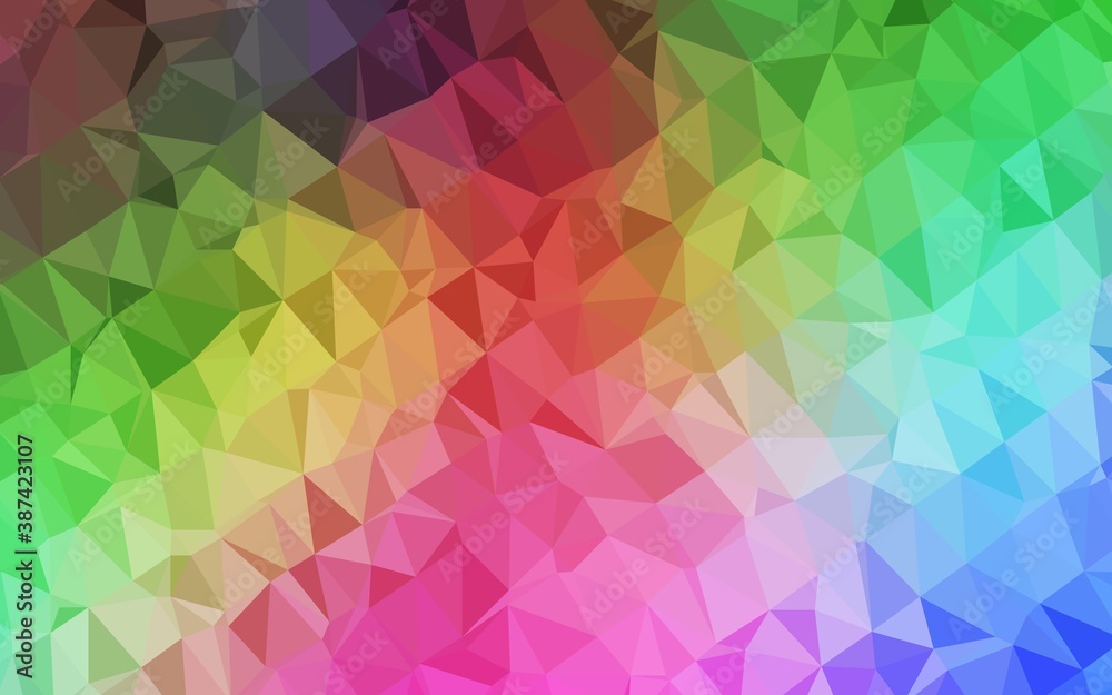 Fototapeta premium Light Multicolor, Rainbow vector blurry triangle template.