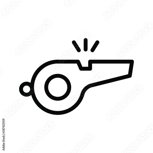 Referee whistle icon. Whistle vector flat sign design. vector illustration © Uswa KDT