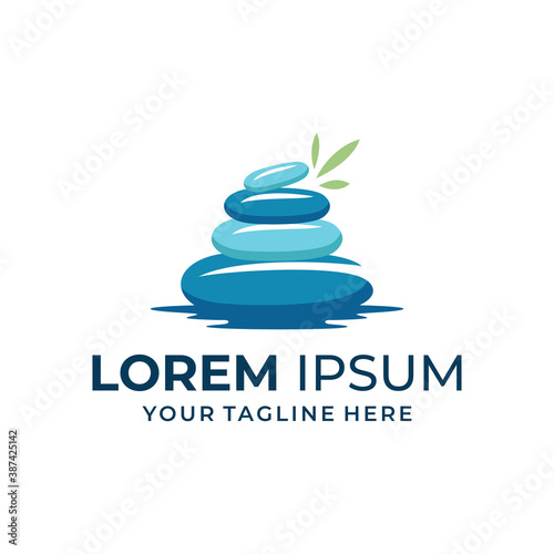 Creative abstract spa stones  logo design vector 
